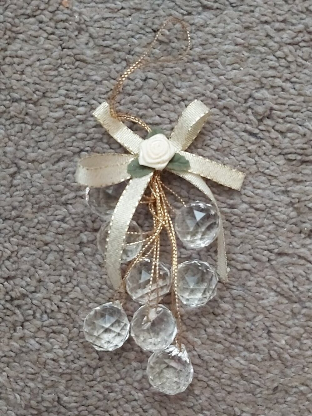 Vintage Faceted Acrylic Crystal Grape Cluster Drop